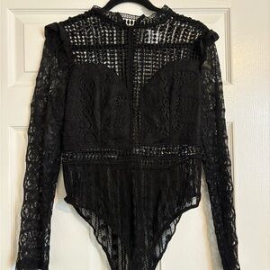 Hello Molly Black Lace Bodysuit